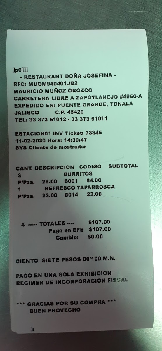 Burritas Doña Josefina Menu - Image 3